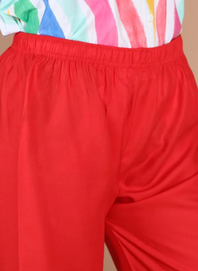 Take Two Red Red Wide Leg Ethnic Palazzos By Michael Kovlin for Women | Best Price UAE